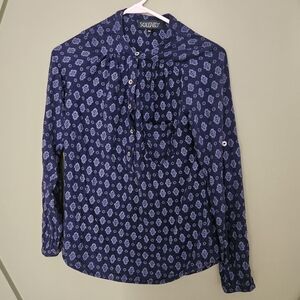 Blue Patterned Women's Top